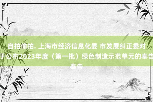 自拍偷拍. 上海市经济信息化委 市发展纠正委对于公布2023年度（第一批）绿色制造示范单元的奉告